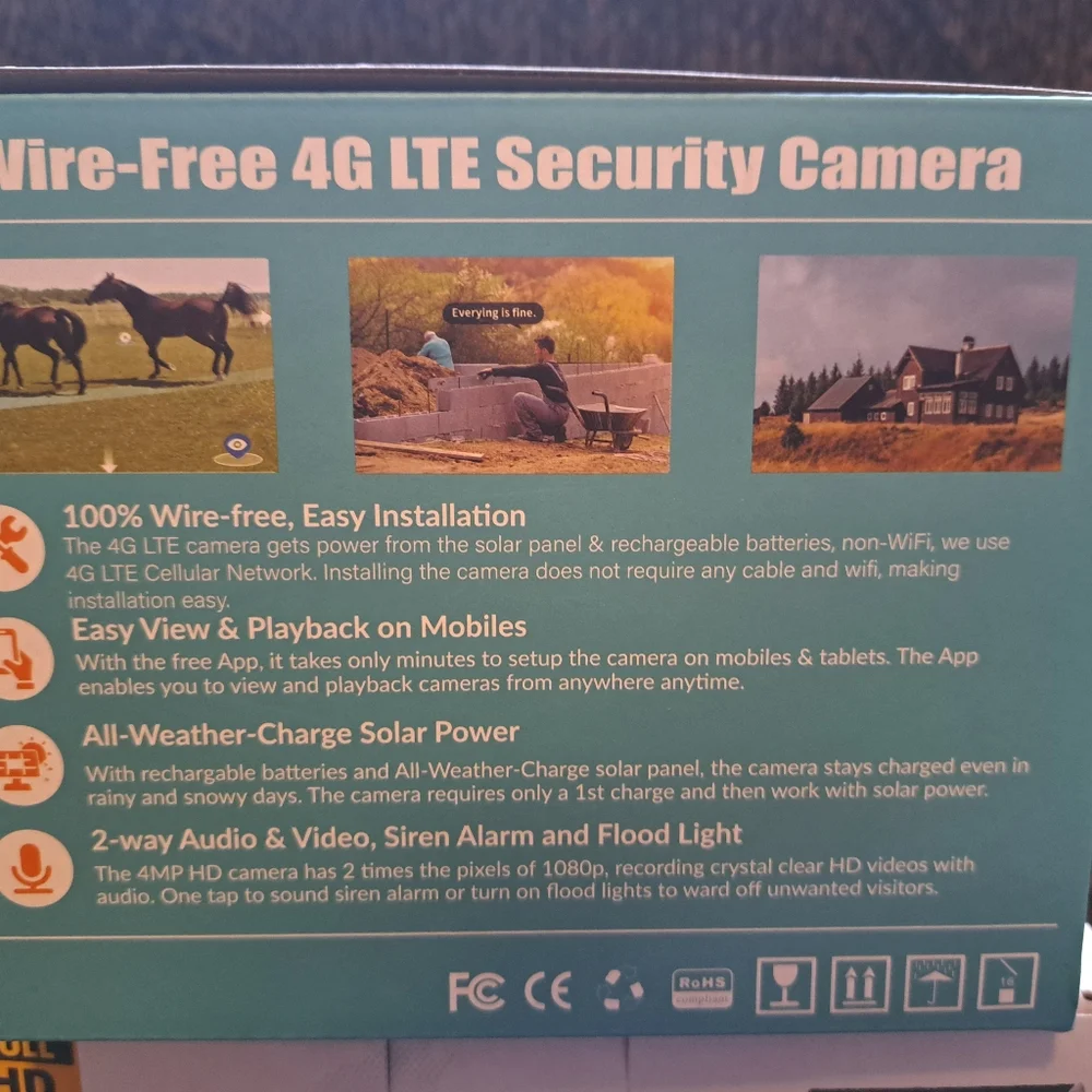 4G Cellular Security Camera & Solar Panel - White